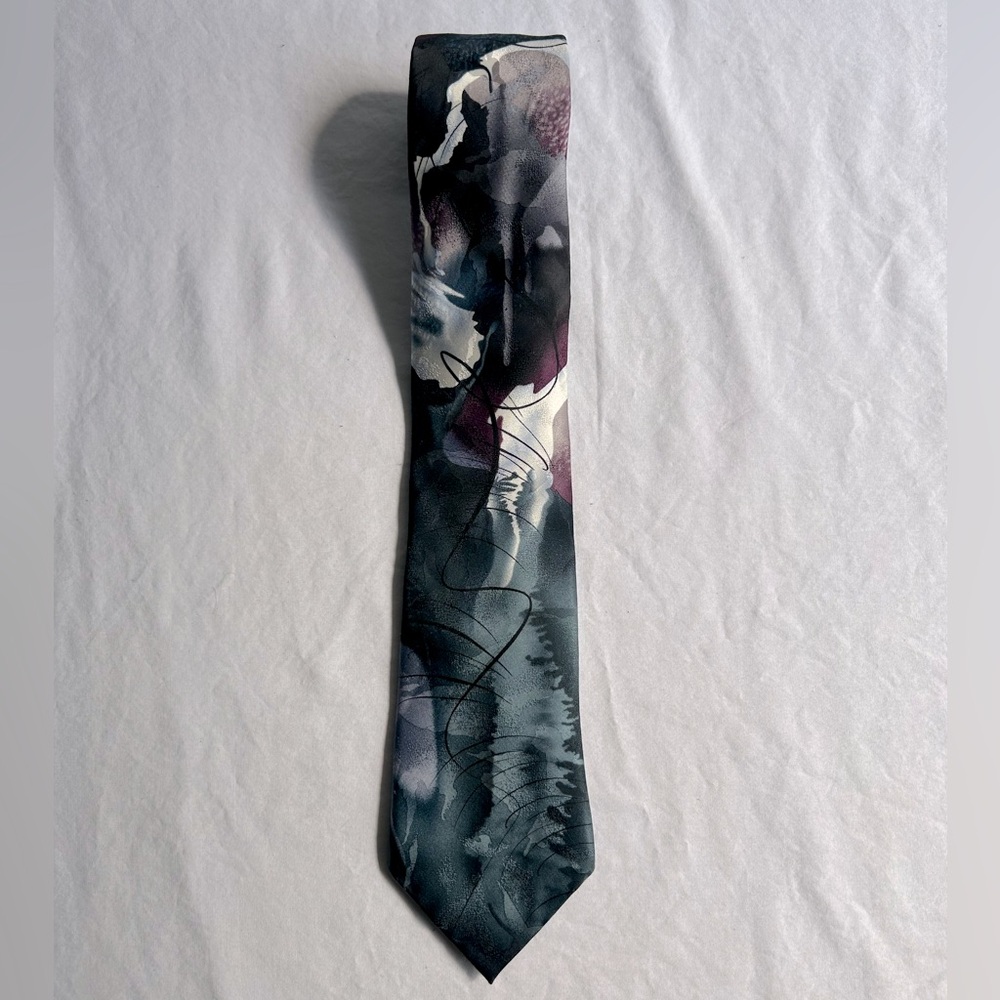 Jerry Garcia Silk Necktie 3.5 inch width 60 inch Length abstract design Shahman